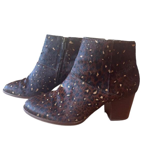 Madewell Shoes - Madewell The Rosie Ankle Boots 7 1/2 Rich Brown Multi Mini Leopard Calf Hair